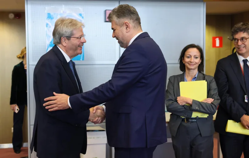 Deficitul bugetar al României analizat de premierul român și de comisarul european pentru afaceri economice și financiare