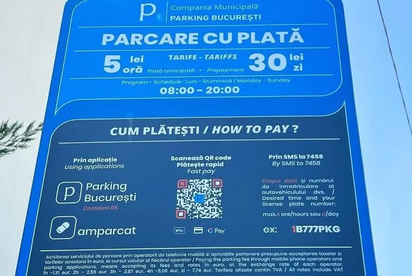 Avertisment al Companiei Municipale Parking București privind activități infracționale în procesarea plăților aferente locurilor de parcare