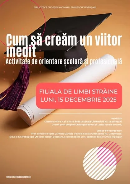 Elevii de la Școala Gimnazială  nr.  13 s-au pregătit, la Biblioteca ”Mihai Eminescu” Botoșani,  pentru „viitorul inedit”