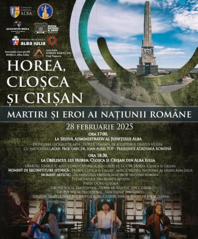 240 de ani de la Martiriul lui Horea, Cloșca și Crișan, eveniment omagial la Alba Iulia