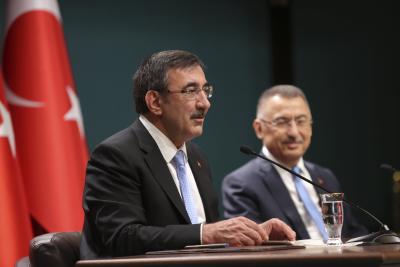 Premierul Marcel Ciolacu &icirc;l primește la Palatul Victoria pe vicepreședintele Republicii Turcia, Cevdet Yılmaz