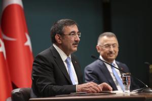 Premierul Marcel Ciolacu îl primește la Palatul Victoria pe vicepreședintele Republicii Turcia, Cevdet Yılmaz