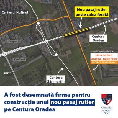 Un nou pasaj rutier suprateran pe Centura Oradea