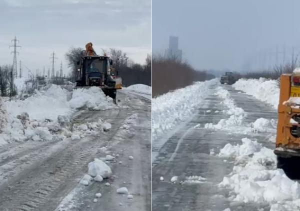 Zeci de utilaje pe  drumurile giurgiuvene, &icirc;n lupta cu zăpada
