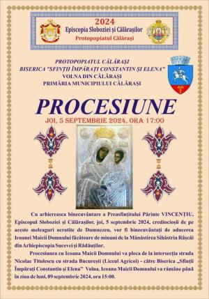 Procesiune &icirc;n Călărași cu icoana făcătoare de minuni a Maicii Domnului