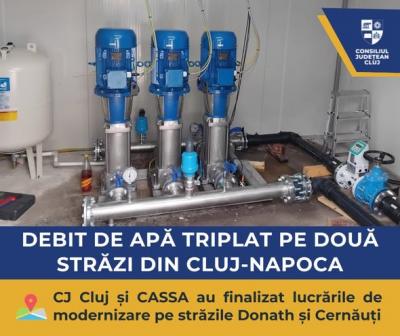 Debit de apă triplat pe două străzi din Cluj-Napoca